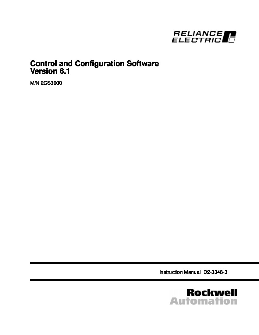 First Page Image of 2CS3000 Control and Configuration Software D2-3348-3 Instruction Manual.pdf